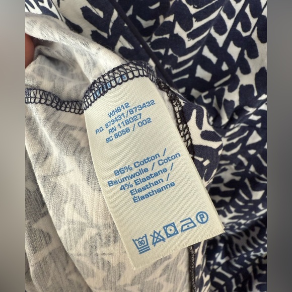 Women’s Boden Navy and White Floral Cotton Knit Dress - Size 6 - Picture 7 of 7